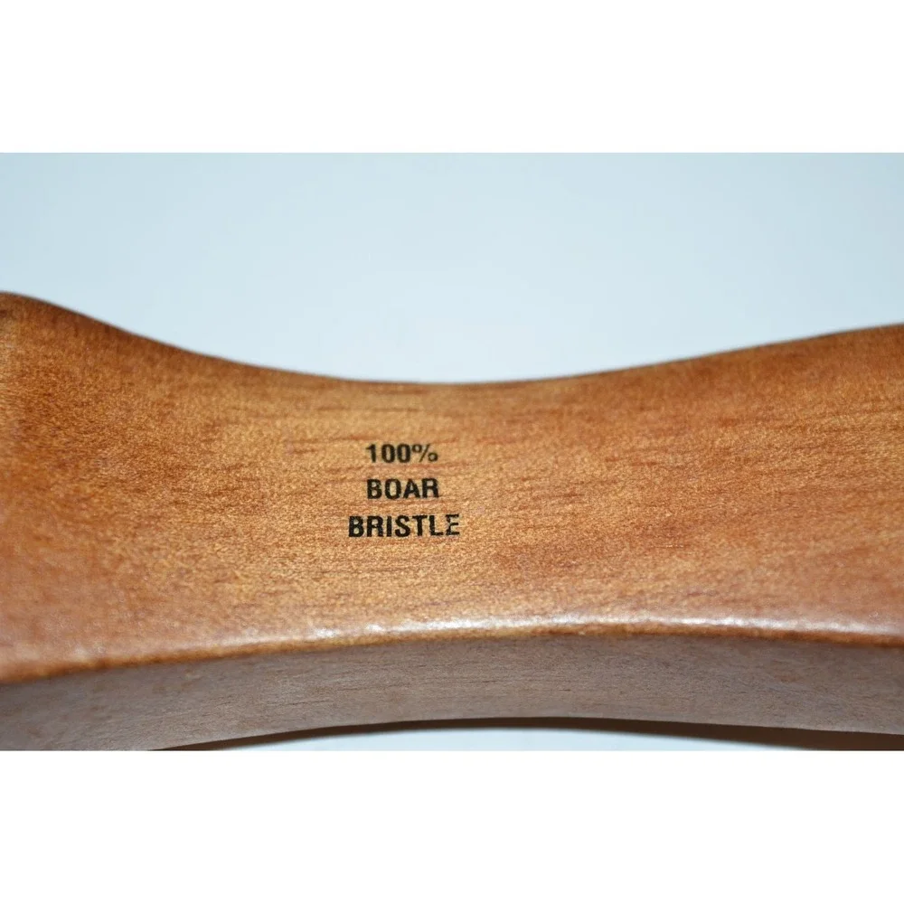 Vtg Goody Wood Handle Hair Brush 100% Boar Bristles USA 8